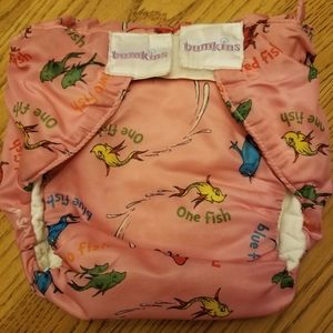 Bumkins all in one diaper.  Xl. Dr suess pattern